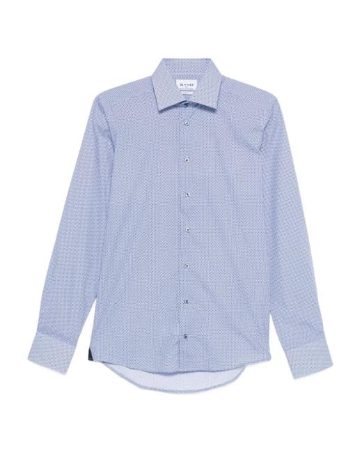 Camisa con estampado geométrico Sand de hombre de color White