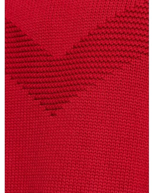 DSquared² Red Roll-Neck Chevron-Knit Sweater for men