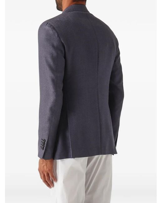 Lardini Blue Peak-Lapels Single-Breasted Blazer for men