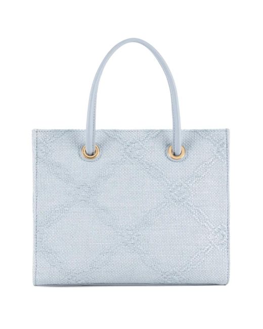 Elisabetta Franchi Logo-Jacquard Mini Tote Bag in Blue | Lyst
