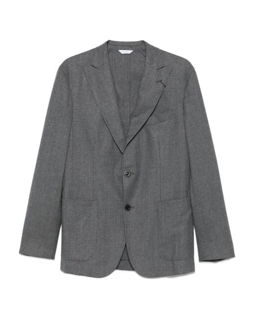 Boglioli Gray Button Blazer for men