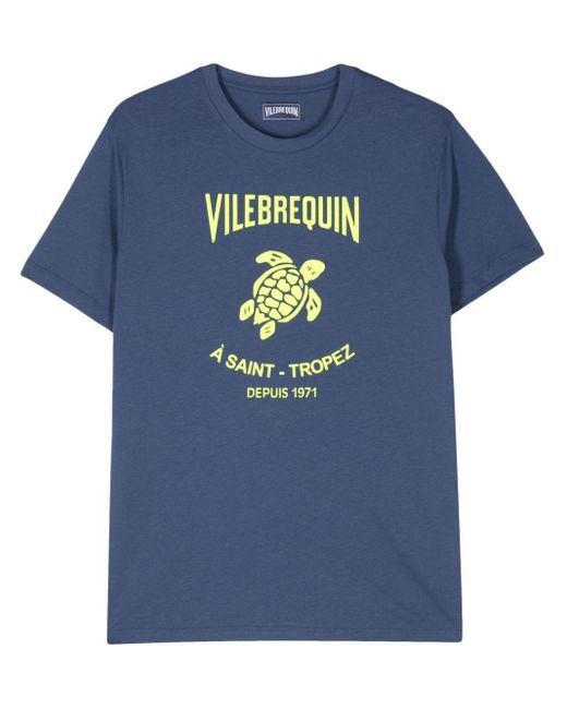 Vilebrequin Katoenen T-shirt Met Logostempel in het Blue voor heren