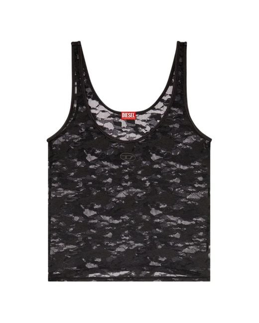 DIESEL Black Haut En Dentelle À Motif Camouflage
