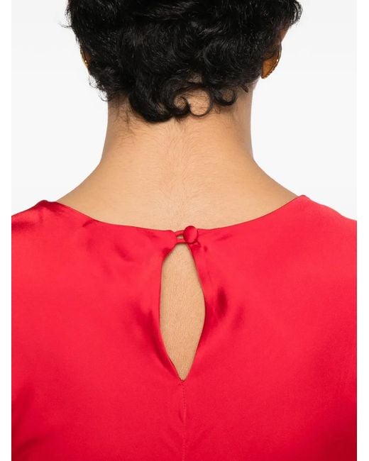 Silkylicious Red Long-Sleeve Short Dress