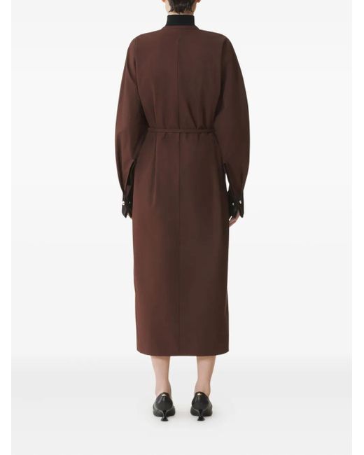 Lanvin ベルテッド ドレス Brown