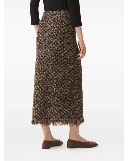 Fabiana Filippi Brown Tweed Maxi Skirt