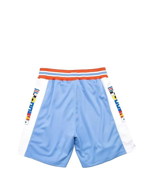 Mitchell & Ness Blue Nba Clippers 80 Striped Logo Shorts for men