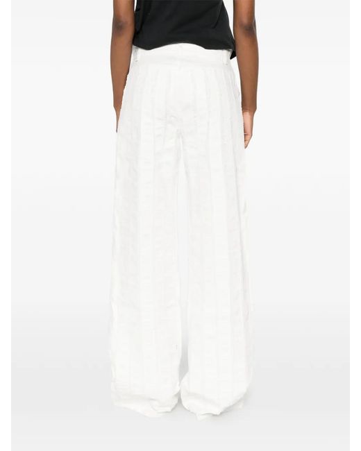 Blumarine White Fringed Jeans