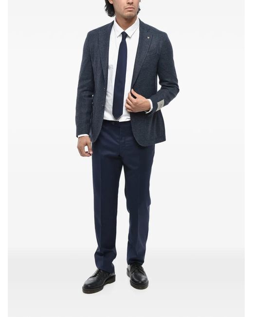 Corneliani Blue Single-Breasted Patch-Pocket Blazer for men