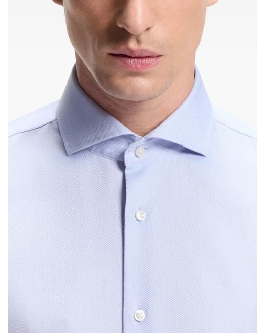 Boss Blue Slim-Fit Cotton Shirt for men