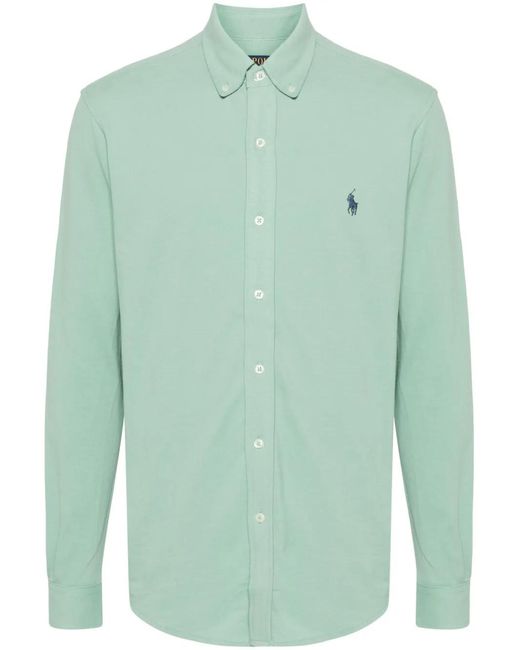 Polo Ralph Lauren Green Polo Pony-Motif Cotton Shirt for men