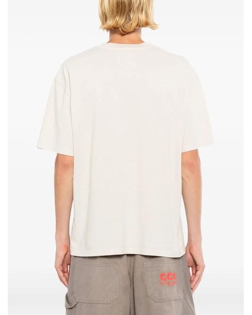 Melt White Cotton Printed T-Shirt for men