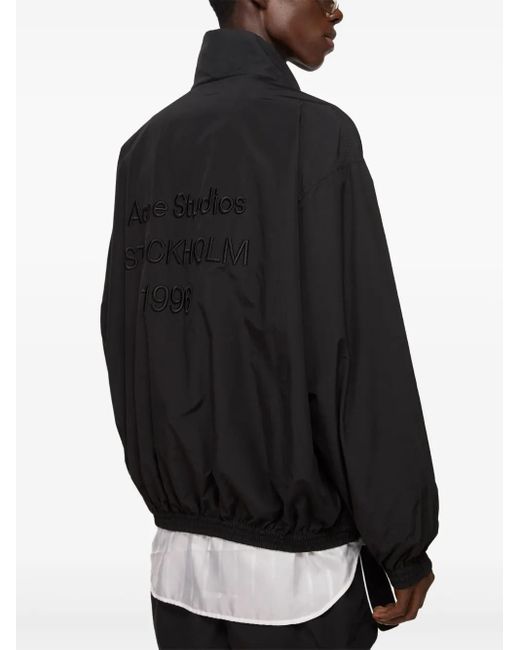 Acne Blue Logo-Embroidered Jacket