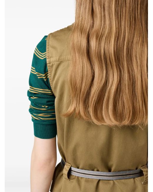 Robe Courte En Coton À Effet Délavé Miu Miu en coloris Green