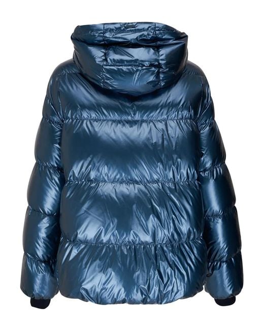 Herno Blue Hooded Puffer Jacket