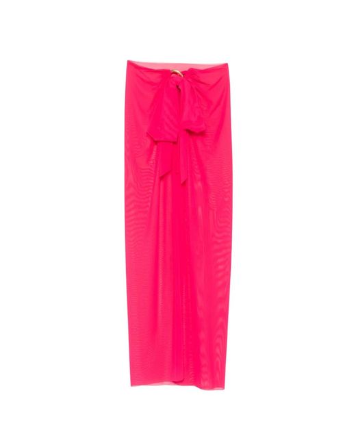 Fisico Pink Ring-Detail Bow Pareo