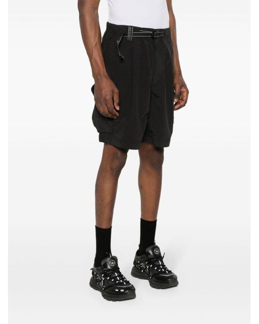 And Wander Black Cargo-Shorts aus Ripstop