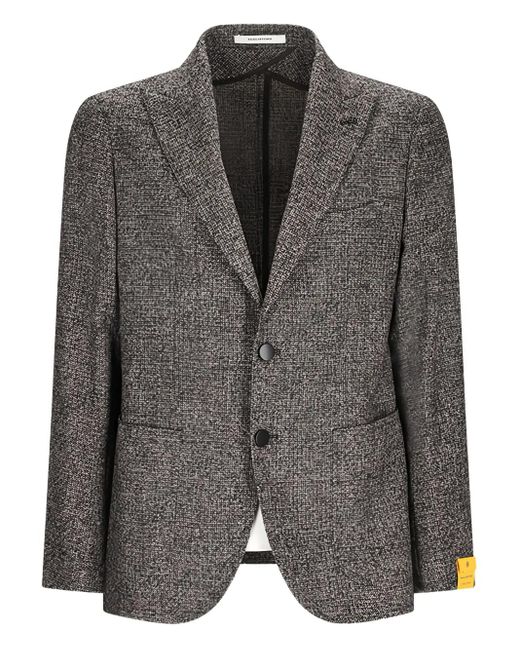 Tagliatore Black Textured Two-Button Jacket for men