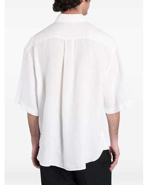Grifoni White Short-Sleeve Chest-Pocket Shirt for men