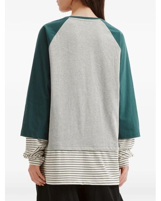 we11done Blue Layered Long-Sleeve T-Shirt