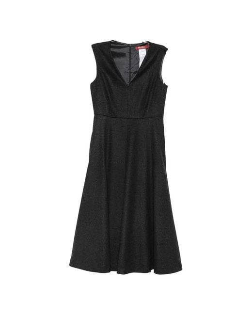 Max Mara Black Curva Sleeveless Midi Dress