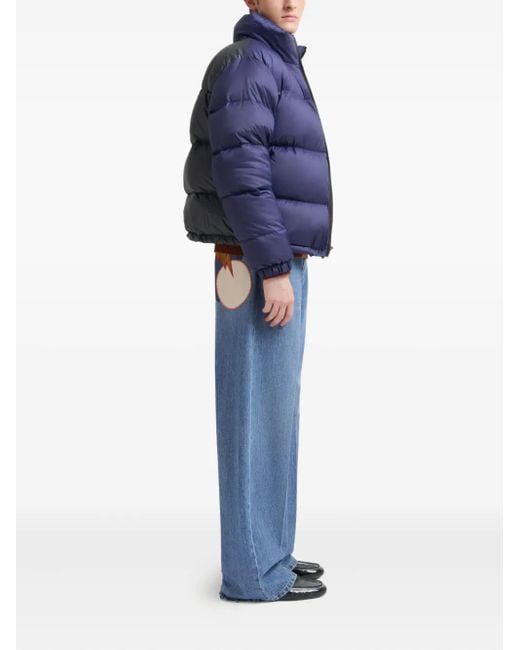 Marni Blue Two-Tone Quilted Jacket for men