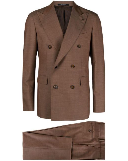 Tagliatore Brown Double-breasted Wool Suit for men