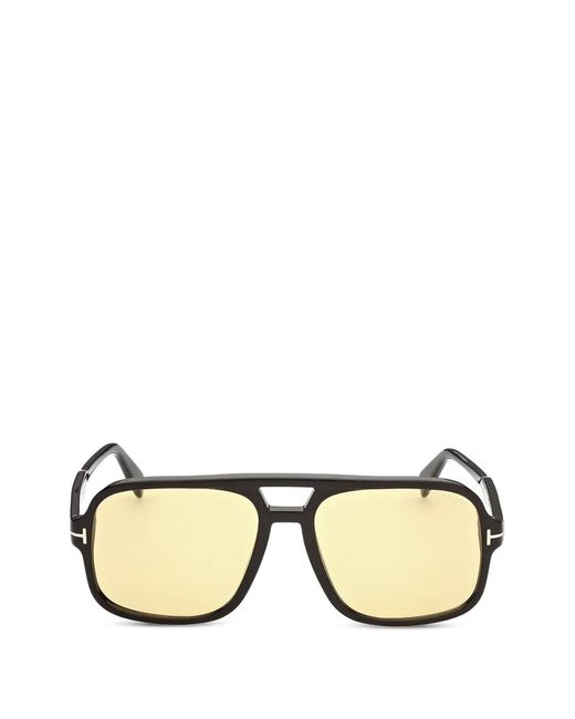 Tom Ford Black Pilot-Frame Sunglasses