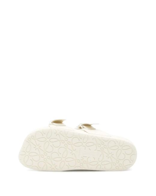 Loewe White Ease Leather Double-Strap Slides
