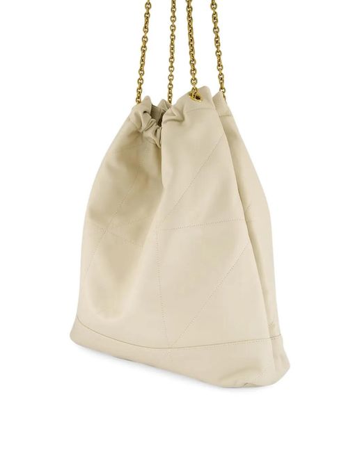 Saint Laurent Natural Jamie Pochon Large Blanc Vintage Leather Bag