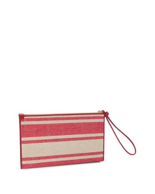 Furla Pink Iride Striped Clutch Bag