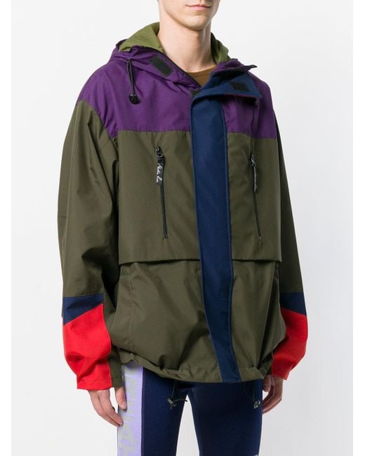 Martine Rose Colour Block Bomber Rain Jacket in Green for Men Lyst