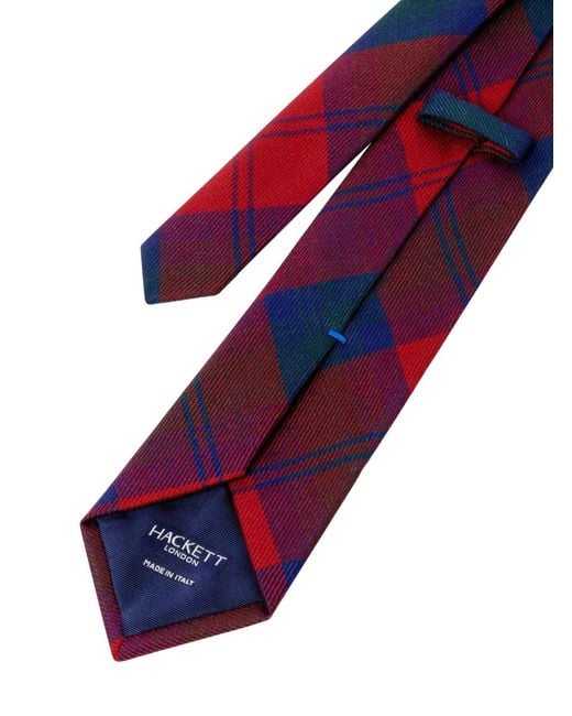 Hackett Red Tartan Wool Tie for men