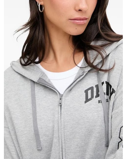 DKNY Gray Hooded Zip-Up Pyjama Set