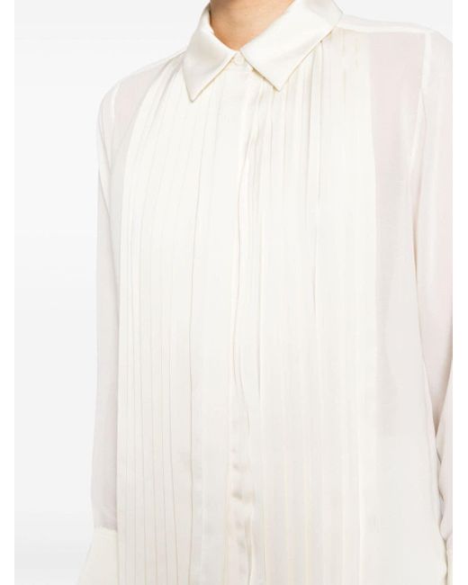 Vinka pleated-front blouse Jonathan Simkhai de color White