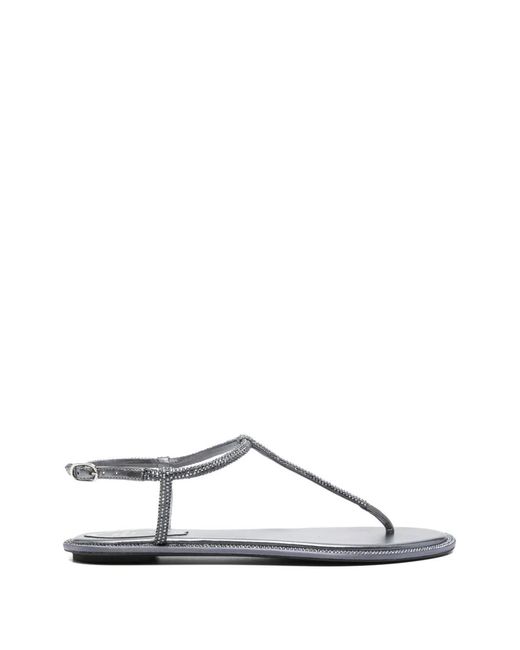 Rene Caovilla Metallic Diana Embellished T-Strap Sandals
