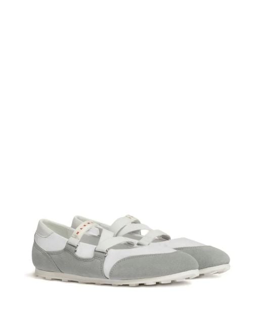 Marni White Soccer Retro Ballerina Trainers