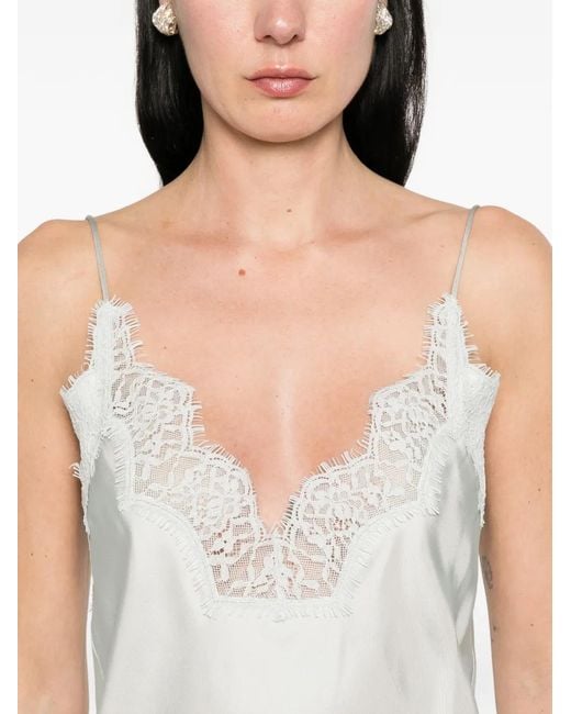 Rohe White Silk Lace-Trim Dress