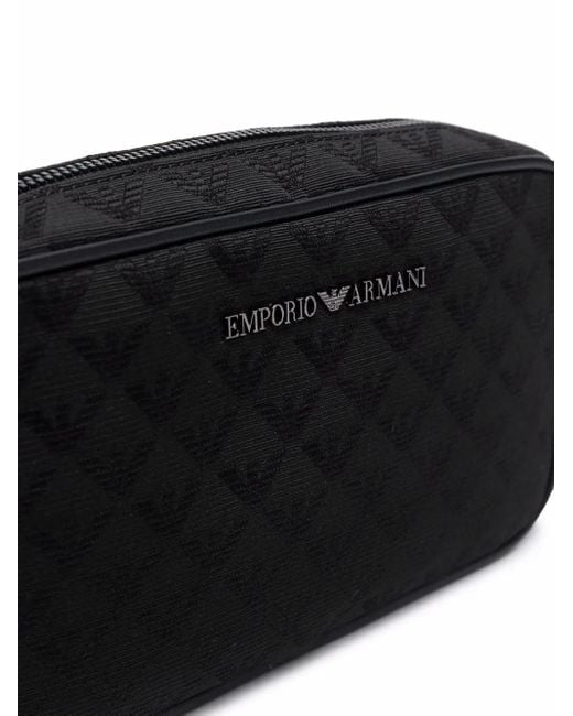 Bolso de mano con placa del logo Emporio Armani de hombre de color Black