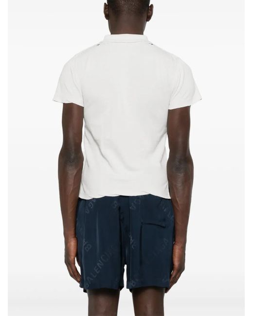 Balenciaga White Laurel Classic Polo Shirt