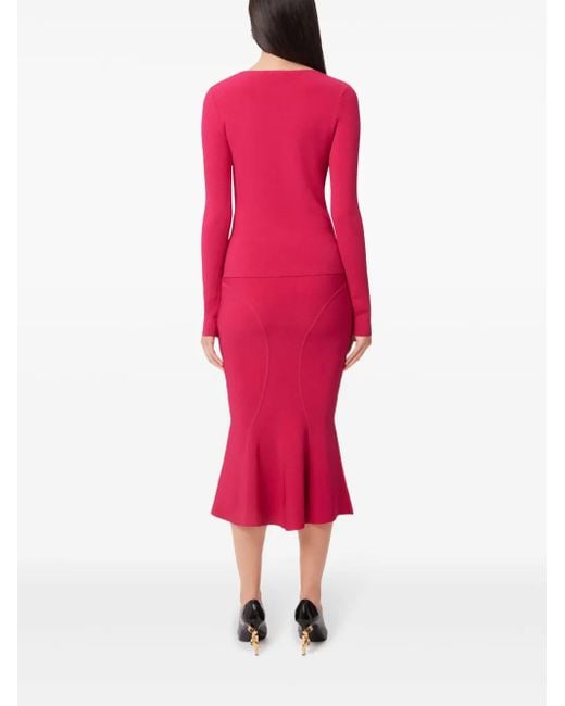 Nina Ricci Pink Round-Neck Knitted Jumper