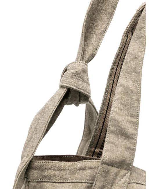 Ziggy Chen Gray Knot-Detail Tote Bag for men