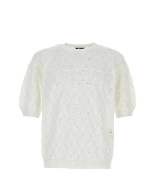 Magliano White Round-Neck Crochet-Knitted Top for men