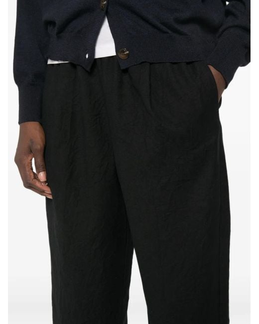 Apuntob Black Elasticated Virgin Wool Trousers
