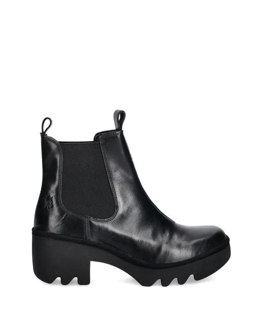 Fly London Black Stiefel Mit Blockabsatz