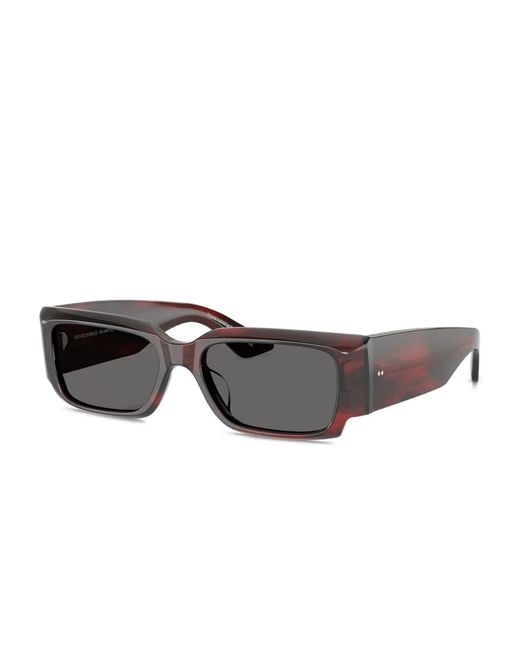 Oliver Peoples Gray 1995C Rectangle-Frame Sunglasses