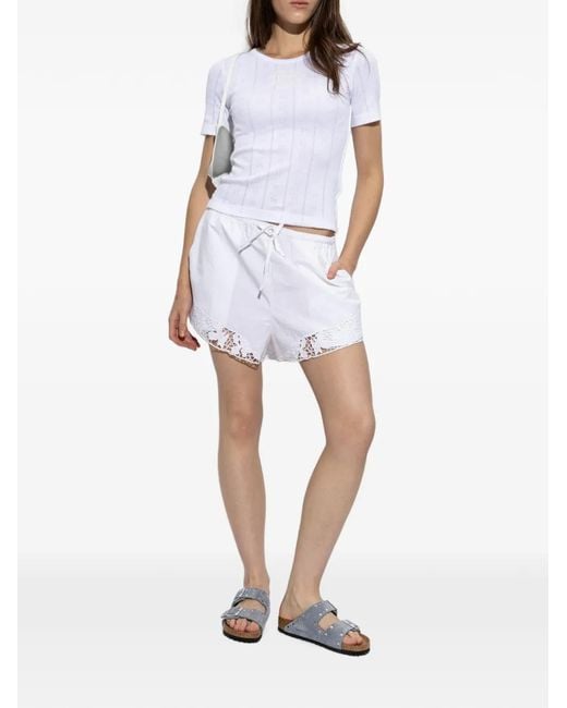 Birkenstock White Arizona Rivet-Embellished Sandals