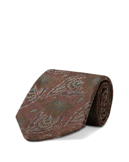 RRL Brown Paisley-Jacquard Tie for men