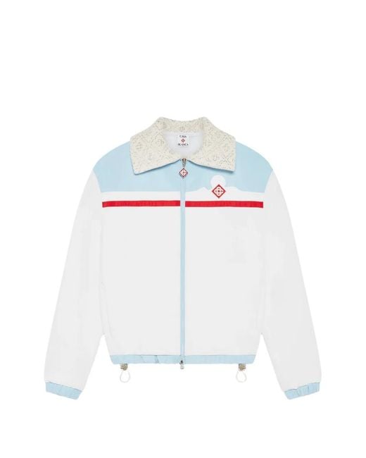 Casablanca White Lace-Collar Panelled Jacket