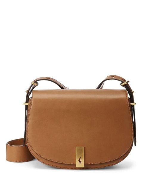Polo Ralph Lauren Leather Saddle Crossbody Bag in Brown | Lyst Canada